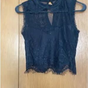 Elegant Black Lace Sleeveless Top